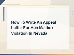 Nevada Hoa Mailbox Violation Appeal Letter Template