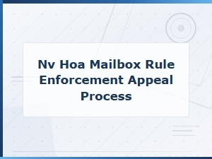 Nevada Hoa Mailbox Rule Fine Appeals Process