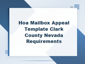Clark County Nv Hoa Mailbox Appeal Requirements