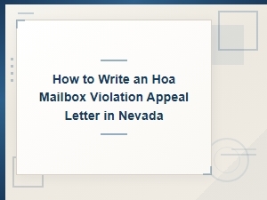 How to Appeal an Hoa Mailbox Violation in Nevada