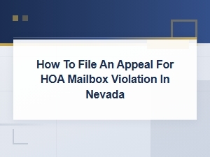 Appealing an Hoa Mailbox Violation in Nevada