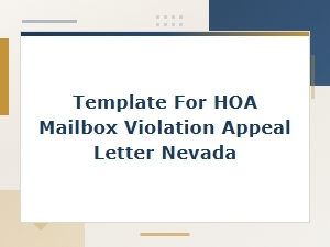 Nevada Hoa Mailbox Violation Appeal Letter Template